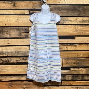 Christopher &‎ Banks Sleeveless Striped Linen Blend Shift Dress Size Medium